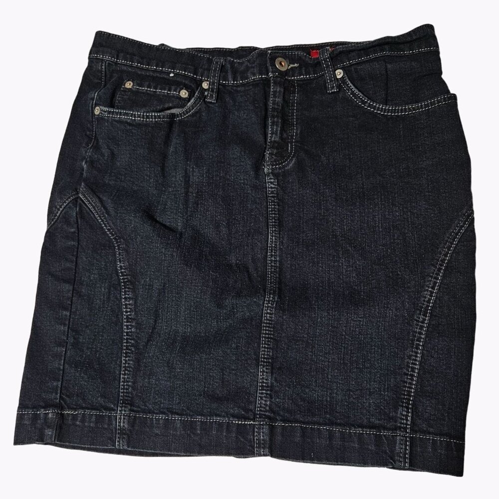 X2 Jean Skirt Womens Size 10 Mini Pencil Dark Wash Denim Retro 80s 90s Fashion